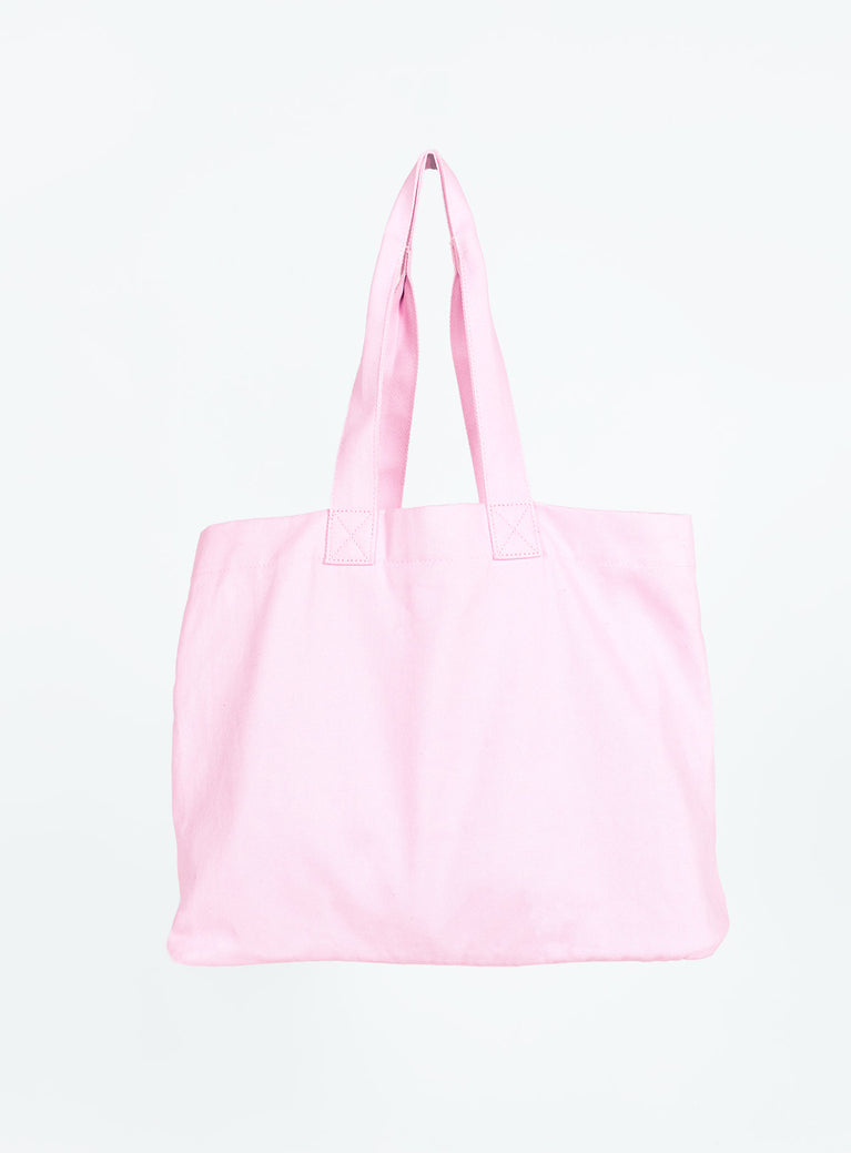 Pink/Cream Personalised Canvas Tote Bag Same As Photo