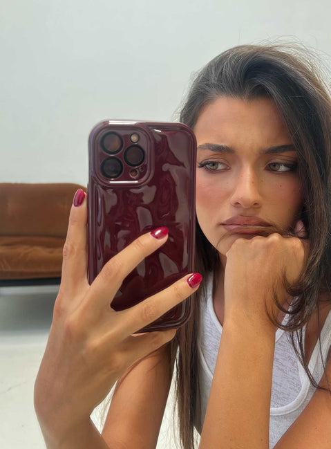 Clued In iPhone Case Burgundy