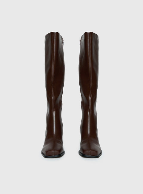 Renzo Knee High Boots | Brown | Womens | Princess Polly Renzo Knee High Boots | Brown | Womens | Princess Polly