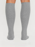 Apatow Knee High Socks Grey