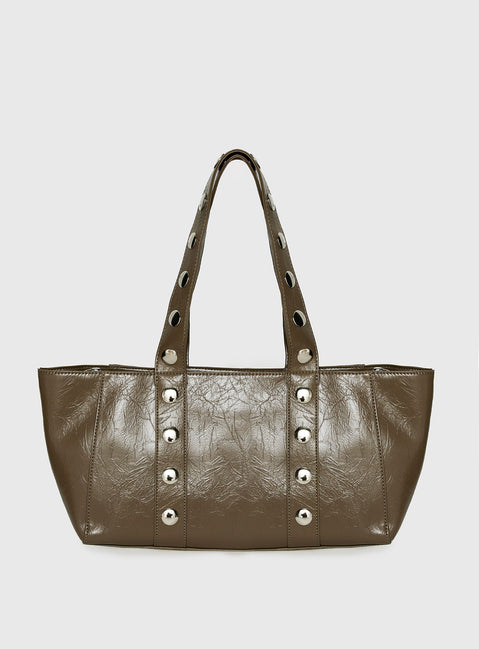 Fever Dreams Eyelet Shoulder Bag Khaki