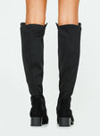 Bear Over The Knee Boots Black