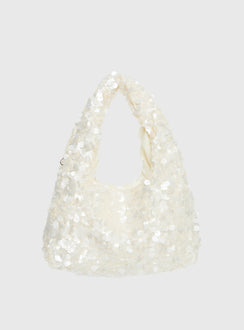 Midnights Sequin Shoulder Bag White