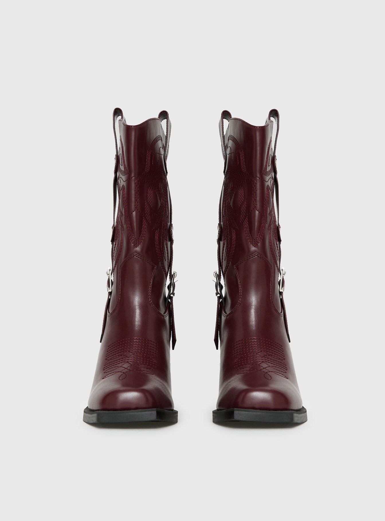 womens burgundy dress boots Steve Madden Women's Alluring-h Stovepipe Dress Boots - Red Calf Hair