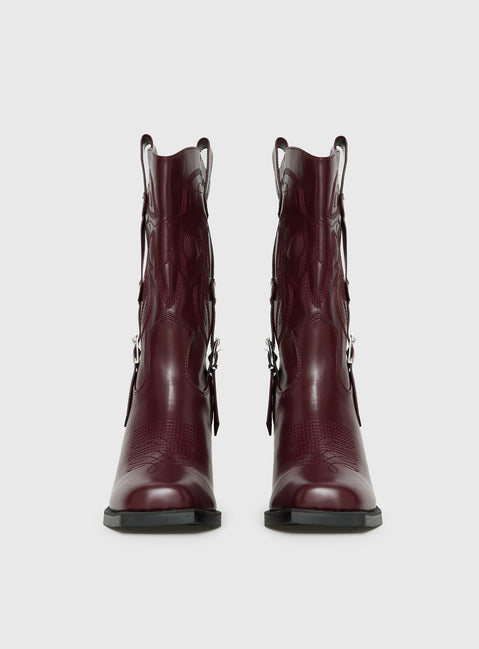 burgundy dress boots for women Harrie Knee High Boots Burgundy