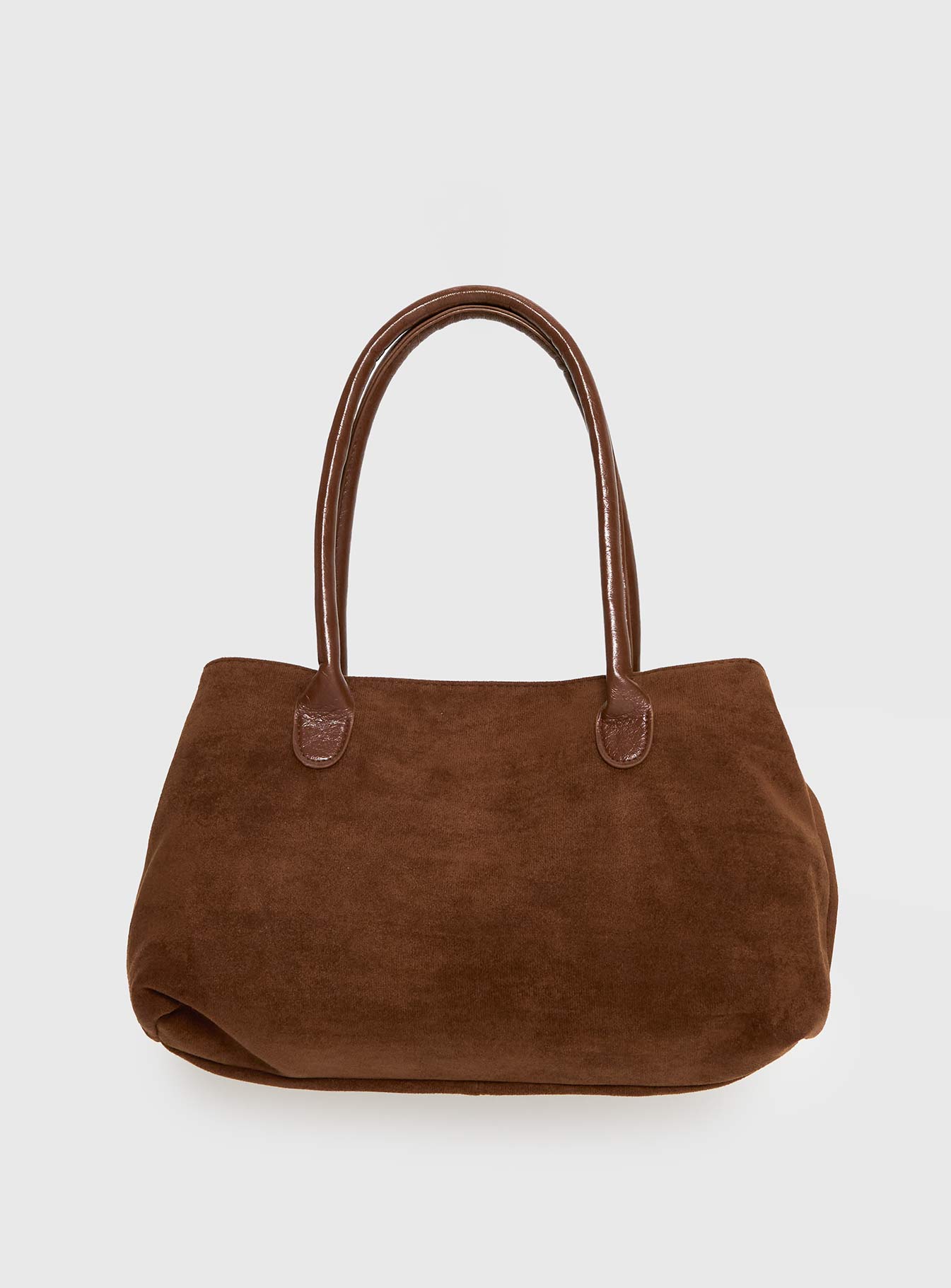 Yearning Faux Suede Buckle Detail Shoulder Bag Brown