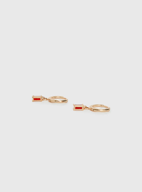 Bridgerton Earrings Gold / Red