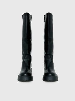 Lucia Knee High Boots Black