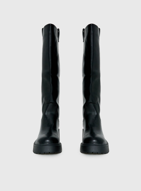 Lucia Knee High Boots Black