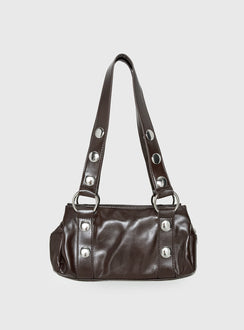 Amarra Studded Faux Leather Shoulder Bag Washed Brown