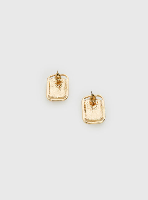Kaelira Rectangle Earrings Gold
