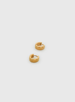 Liora Gold Plated 10mm Chunky Hoop Earrings Gold