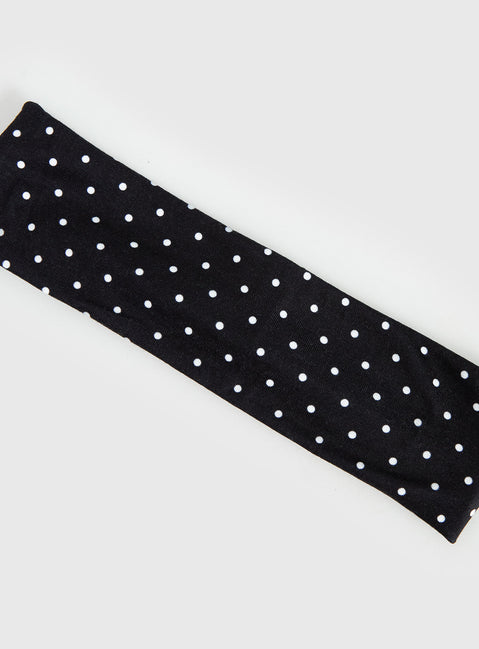 The Juney Headband Black Polka