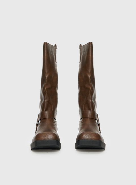 Wrecked Western Boots Brown