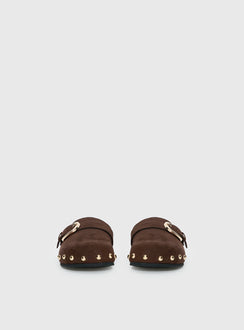 Way Life Goes Stud Detail Clogs Chocolate