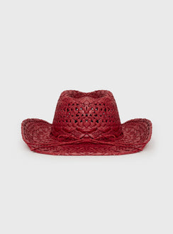Straw cowboy hat Moulded brim, beaded detail