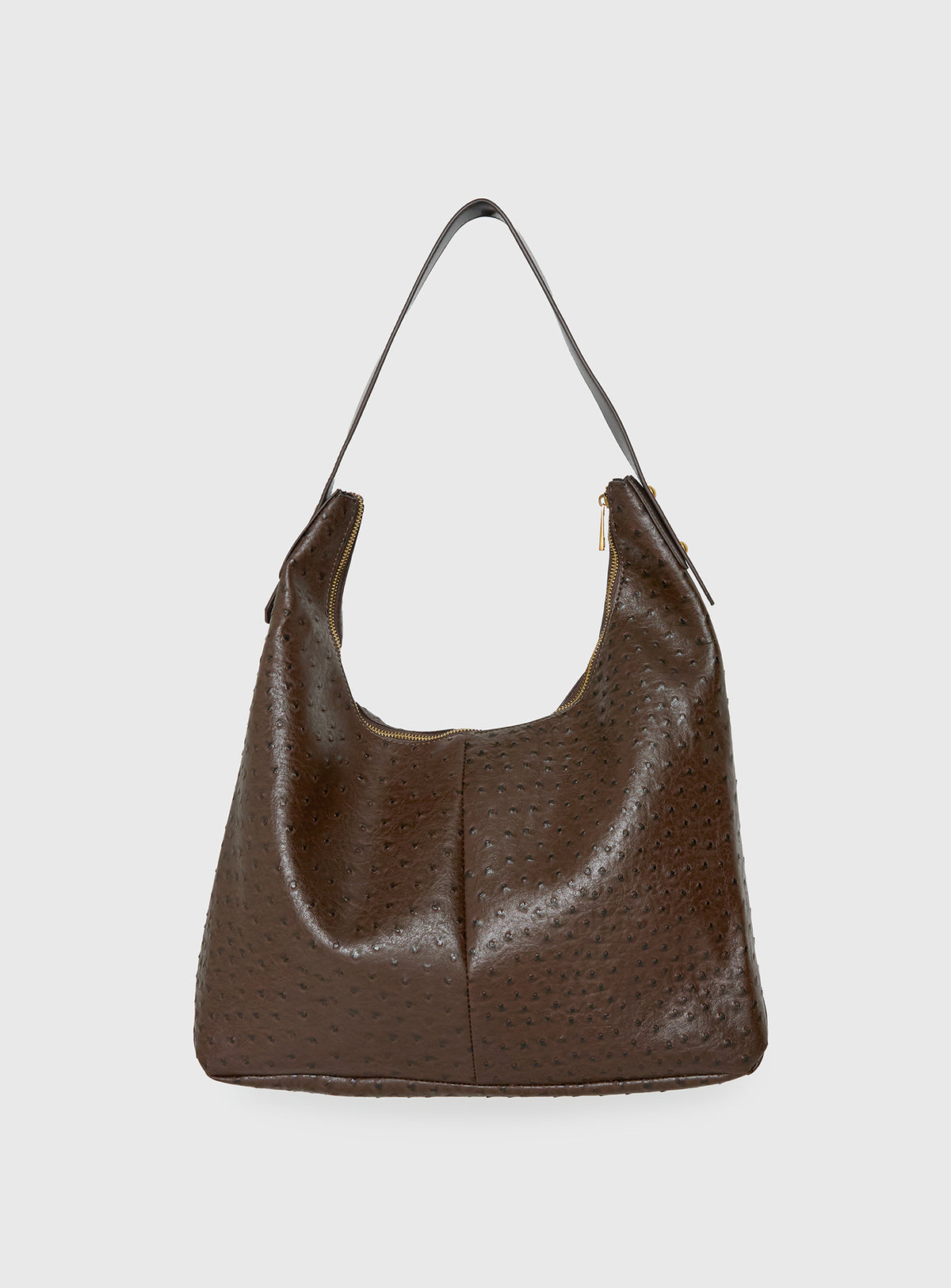 Colter Faux Leather Textured Shoulder Bag Brown