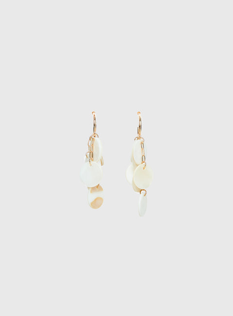 Elizabette Shell Earrings White