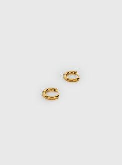 Fiorah Gold Plated 10mm Huggie Earrings Gold