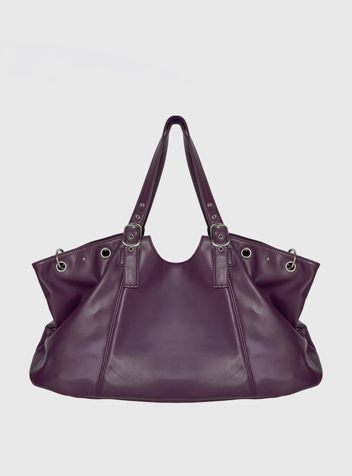 Amaria Buckle Detail Shoulder Bag Plum