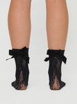 Socks Sheer fishnet design, bow detail, good stretch