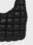 Faux leather shoulder bag Fixed shoulder strap, zip fastening, internal zip and slip pockets