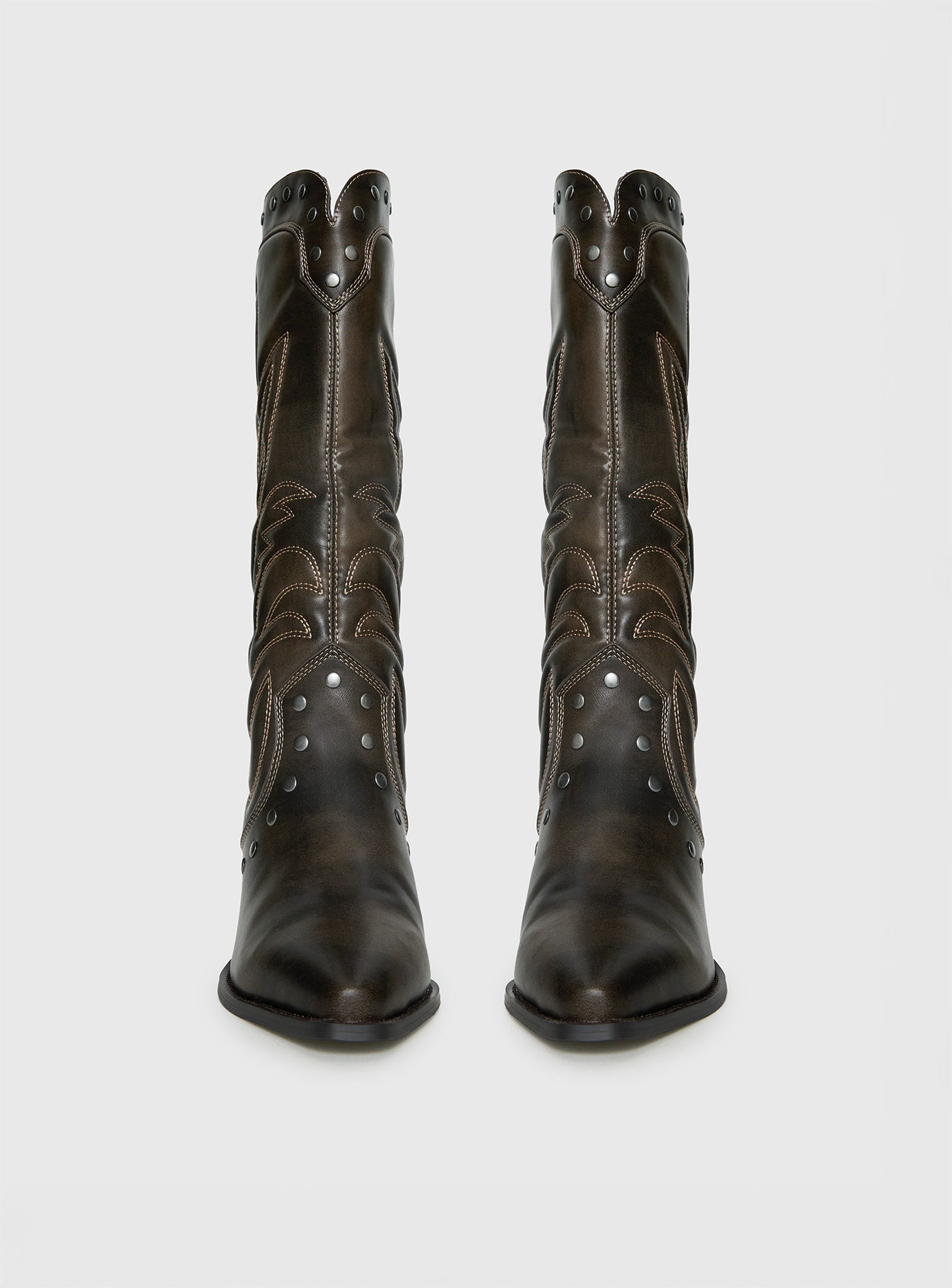 Billini Damica Cowboy Boots Washed Brown
