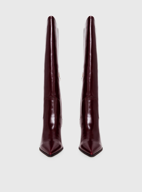 Billini Yasma Knee High Boots Berry Shine