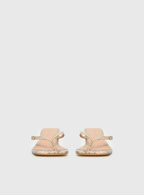 Veyla Square Toe Thong Heels Snake