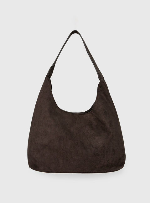 Peta & Jain Jami Faux Suede Hobo Bag Chocolate
