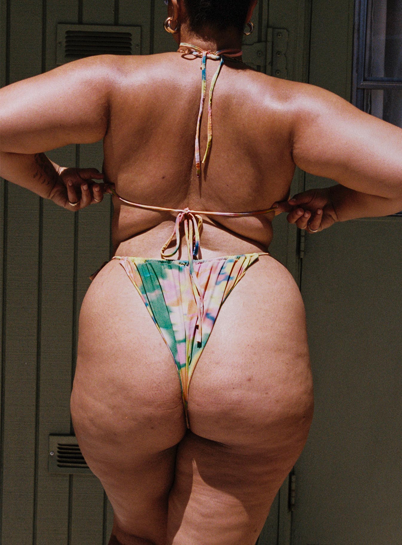 Tie side bikini bottom, floral print High cut, cheeky style, tie fastenings