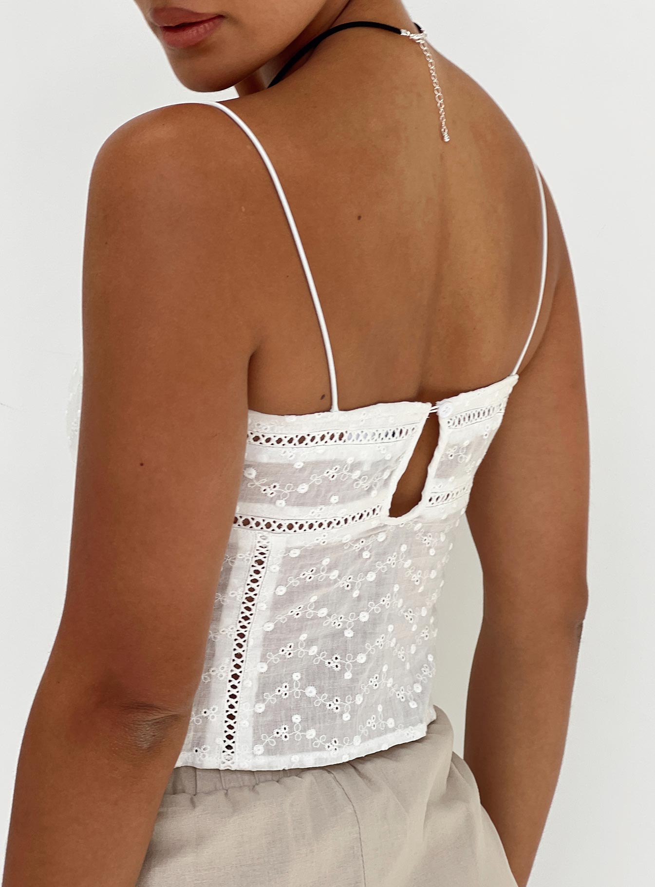 product Princess Polly Sleeveless Asymmetric Neckline  Aldine Top Ivory