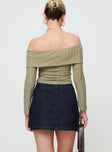 Mini skirt, pleated hem  Invisible zip fastening at back