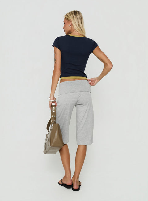 Laroy Folded Capri Pant Grey Marle