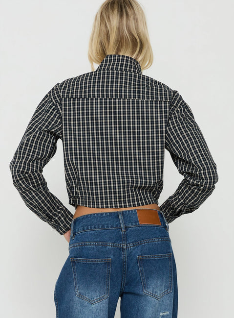 Aura Jacket Navy / Lemon Plaid