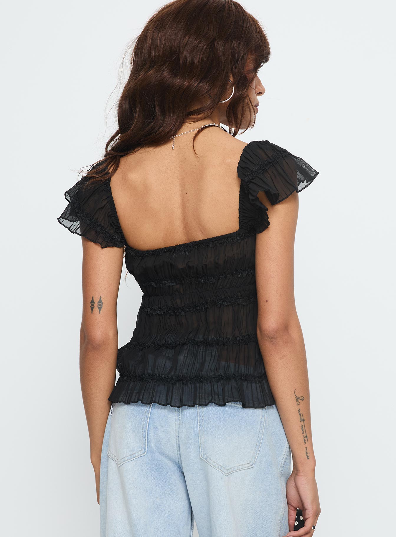 Brighter Than Stars Tiered Top Black