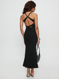 Mesmerise Halter Maxi Dress Black