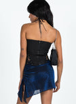 Mini skirt Sparkle material Asymmetric design Adjustable ruching at side