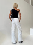 product Princess Polly High Waisted Pants  Lista Elastic Pocket Pants White Pinstripe