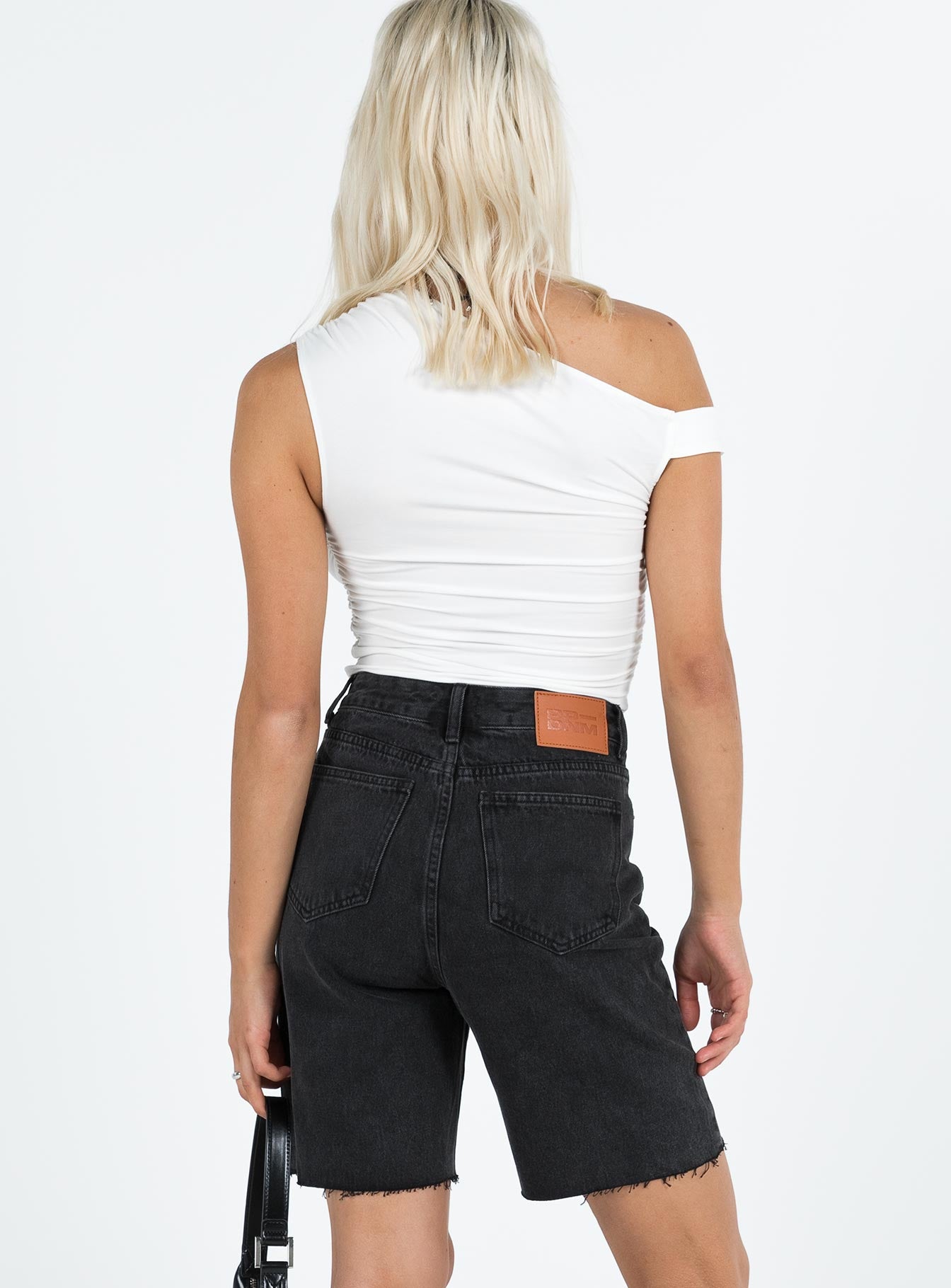 product Xena Long Denim Shorts Black Princess Polly High Waisted Shorts 