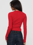 Suzu Long Sleeve Top Red