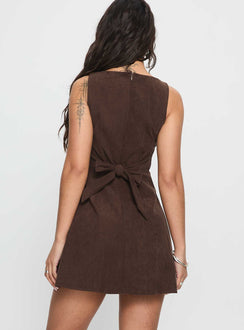 Alfalfa Corduroy Mini Dress Chocolate