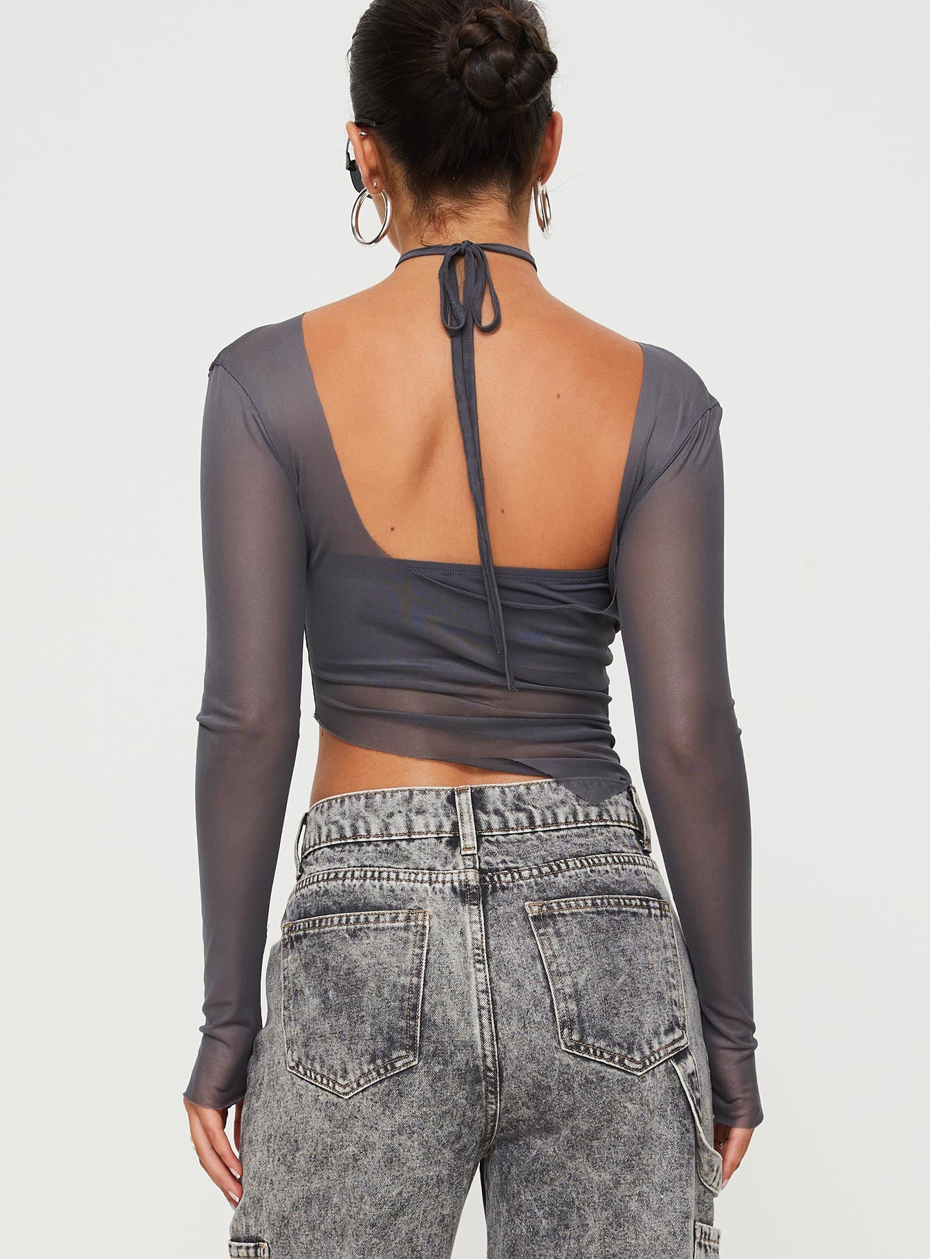 product Princess Polly Full Sleeves High Neck  Marier Long Sleeve Top Slate