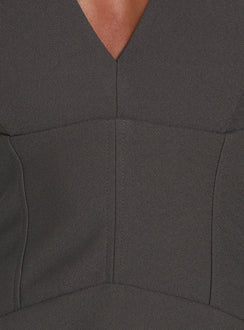 Claudina Halter Playsuit Charcoal