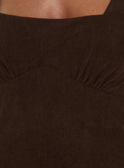 Dasha Corduroy Mini Dress Chocolate
