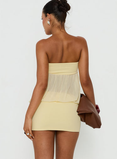Yellow Strapless Dresses