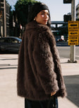 Super Trouper Faux Fur Jacket Brown