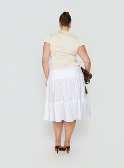 Cascades Low Rise Midi Skirt White Curve