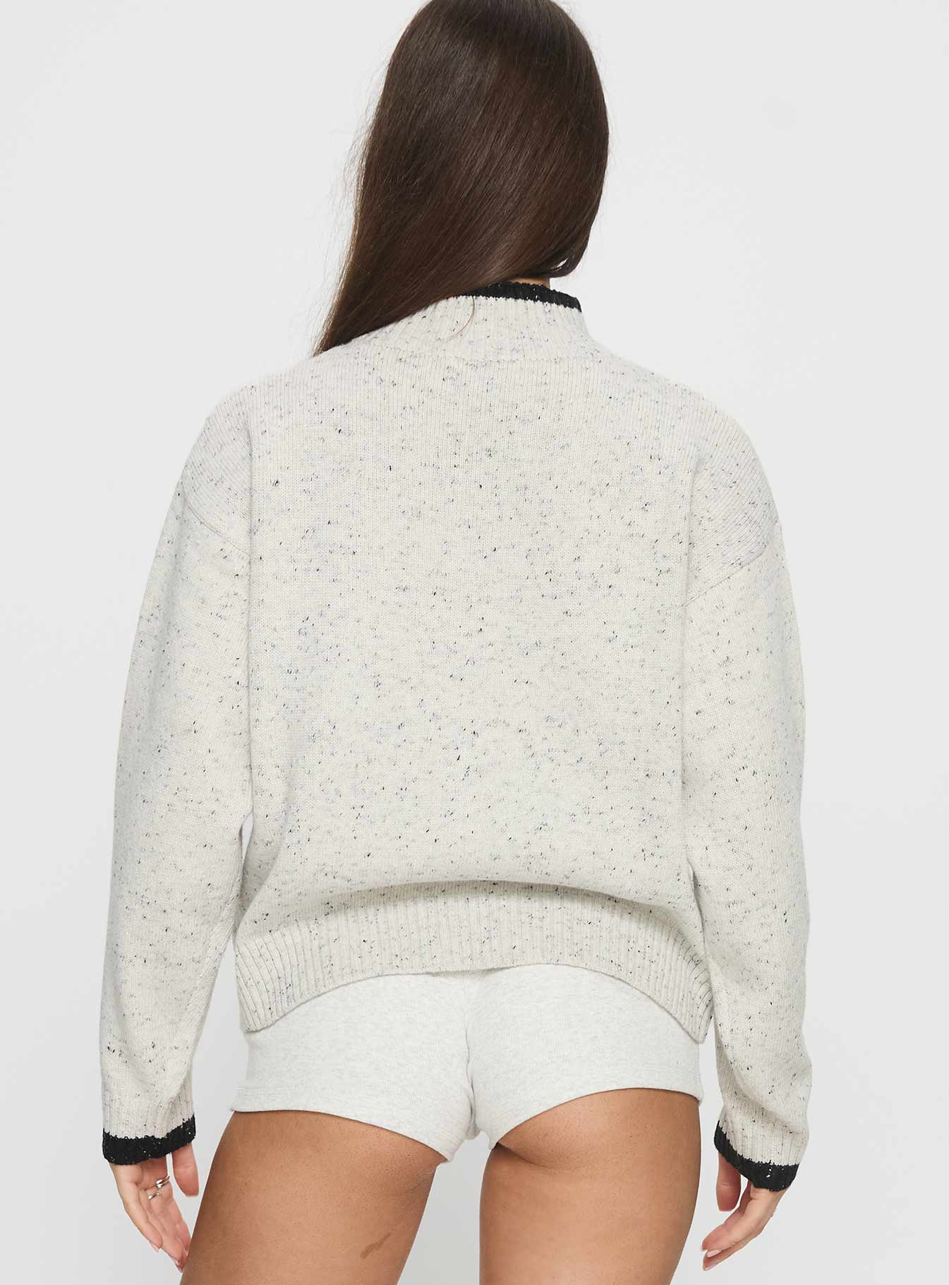 Overstayed Zip Through Cardigan Grey | Princess Polly