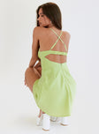 Green mini dress Ruched bust adjustable straps halter tie detail